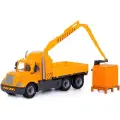 Игрушка Полесье 55590 Майк Автомобиль-кран с манипулятором + конструктор Супер-Микс - 30 элем. на поддоне