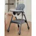 Стульчик для кормления ребенка 3 в 1 UNIX Kids Classic Grey с 6-ти месяцев, складной, на колесиках