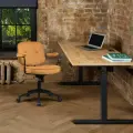 Кресло компьютерное офисное Eco-Office CHESTER W-221 T, стул крутящийся на колесиках, Горчичный велюр