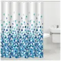 Штора из полиэстера для ванной комнаты, 200 х180 см Пузырьки, цвет голубой, белый