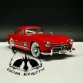 Машинка Mercedes 300SL Gullwing (W198 I)1954. Металлическая модель автомобиля Мерседес 300 классический красный 21см. Инерционная игрушка машина 1:24