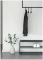Вешало (вешалка потолочная) рейл в стиле лофт, MONO furniture, серия ONE LINE, 102 см x 58 см, 4 крючка