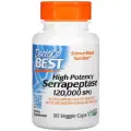 Doctor's Best, Серрапептаза высокой эффективности, пищевая добавка, 90 вегетарианских капсул по 120000 ЕД,