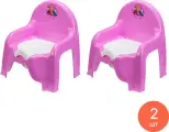 Горшок детский Idea / Идея Единорог форма стульчик со съемной чашей и крышкой, полипропилен розовый 30.5×31.5×35см / товары для малышей (комплект из 2 шт)