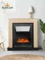 Камин электрический напольный ELEKAM Light Velar с порталом и очагом, с обогревом и имитацией огня