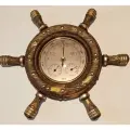 Штурвал с метеостанцией ТНВ 9392 (золото) , палисандр матовый. Ручная работа.