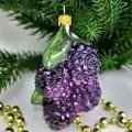Irena-Co елочная игрушка, стекло Ежевика черная (8,5х4,5х5см)