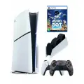 Игровая приставка Sony PlayStation 5 Slim, с дисководом, 1 ТБ, зарядная станция, два геймпада (камуфляжный) + игра Astro Bot