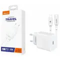 Сетевое зарядное устройство Recci Travel Charger USB-C (PD20W) + Кабель Type-C to Lightning 1 метр, Белый, RCK-16ECL