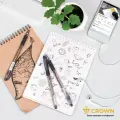 Ручка гелевая Crown Hi-Jell Needle Grip (0.35мм, черный, резиновая манжетка) 12шт. (HJR-500RNB)