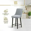 Полубарный стул высота 60 см Fusion Standart F01, на черных деревянных ножках, велюр цвет светло-серый Lavrentev Studio