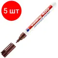 Комплект 5 штук, Маркер перманентный EDDING 400/7 коричневый 1 мм круглый наконечник