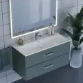 Тумба с раковиной для ванной 100 см, Uperwood Foster, серый графит