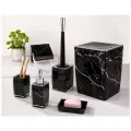 Набор аксессуаров для ванной комнаты 6 предметов (черный мрамор, квадрат) Limon