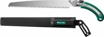 Ножовка Kraftool, 350мм, 7TPI, японская сталь SK-5, тефлоновое покрытие, зеленая