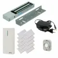 Электромагнитный замок комплект для офиса со считывателем (белый) и бесконтактными картами / удержание 280 кг