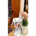 Двойная бутылка для воды детская с трубочкой в школу для девочек, мальчиков и подростков, милая спортивная пластиковая фитнес бутылочка для путешествий и питья