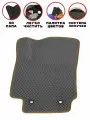 Коврик водителя EVA/ЭВА для SKODA KAROQ (Шкода Карок), 2017-2022 гг, с 3Д лапой, без разреза, серый ромб с бежевым кантом