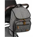 Рюкзак StrollerAcss Для мамы и коляски, водоотталкивающий, серый, 11 карманов