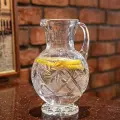 Хрустальный кувшин для воды, сока и напитков, без крышки, 1 л, высота 22.5 см диаметр 14 см, Неман 1000/1, 5576/1,0л