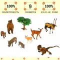 Набор фигурок животных Masai Mara: антилопа, ящерица, 2 бородавочника, 2 оленя, 2 медведя (9 предметов), MM211-263