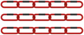 Цепи для фитнеса 8кг REAX CHAIN (в комплекте 3 цепи по 5 звеньев), цвет: красный
