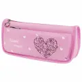 Пенал-косметичка Юнландия Heart, 2 отделения, полиэстер, розовый, 21х6х9см (270258), 40шт.