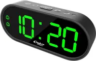 Часы Спектр СК3213-Ч-З от сети со светящимися цифрами черные/зеленые