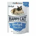 Happy Cat Влажный корм для стерилизованных кошек, лосось, кусочки в желе 24 шт*85 г