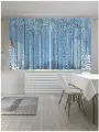 Шторы JoyArty с фотопечатью Снегири на березе из сатена, 290х180 см