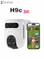 EZVIZ H9C Dual 5мп+5мп с двумя объективами 3K и 3K и Wi-Fi поворотная и наклоном, панорамный охват 360, двусторонняя аудиосвязь, кодек H.265