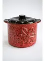 Супница Кунгурская Керамика Столовая, 2 л, красная, ручная роспись