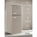 Холодильник TESLER RT-152 SAND GREY, 128л, двухкамерный, ретро-стиль, А+