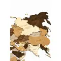 Деревянная карта мира настенная 200х120см / Деревянная карта мира Русский язык (гравировка стран, столиц, городов, штатов)