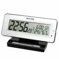 Будильник настольный японский электронный Rhythm LCT049NR02 с подсветкой, beep alarm, термометр