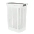Корзина для белья Keeplex Ajur 50л, белая, с откидной крышкой 43х34х59см