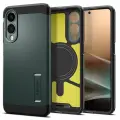 Чехол Spigen на Samsung Galaxy S25 Edge (ACS09424) Tough Armor MagSafe / Спиген чехол для Галакси С25 Эдж, противоударный, с защитой камеры, зеленый