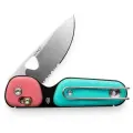 Нож The James Brand The Redstone, лезвие Sandvik 12C27, рукоять Polypropylene, Serrated, Coral/Turqu
