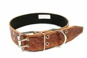 Зоотехнология Ошейник для собак кожаный с тиснением, 45 мм х 85 см