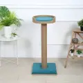 Когтеточка для кошек IvPet Столбик с лежанкой 93*40*36, Джут, микровелюр, IvPetRoom, бирюзовый