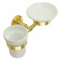 Мыльница и стакан настенные MIRELLA, золото