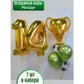 Набор воздушных шаров на день рождения, фольгированная цифры 14 лет