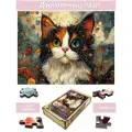 Пазл Алма деревянный 1000 деталей, элементов. Пушистые создания. Кошка для счастья
