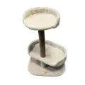 Когтеточка Журавль Моя Котя, с лежанками, белый ковролин, джут
