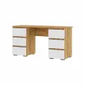 Компьютерный стол для школьника с ящиками Хелен ПС 02 (1420х730х500) белый/дуб крафт золото