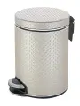 Ведро для мусора Geralis V-PLH-B Punto цвет Бежевый, кант Серебро, 5 л