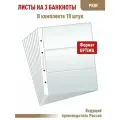 Комплект из 10 листов PROFESSIONAL для хранения бон (банкнот) на 3 ячейки. Формат Optima. Размер 200х250 мм.