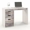 Письменный стол с тумбой, с ящиками Есэндвич S Grand Лаворо 110х50х75 см (Анкор белый/Бетон пайн экзотик)