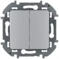 Legrand INSPIRIA Выключатель двухклавишный 10 AX - 250 В - алюминий (комплект 8шт)