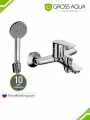 Смеситель в ванную с душем с коротким монолитным изливом GROSS AQUA Dyno, латунь, хром, 2105285C